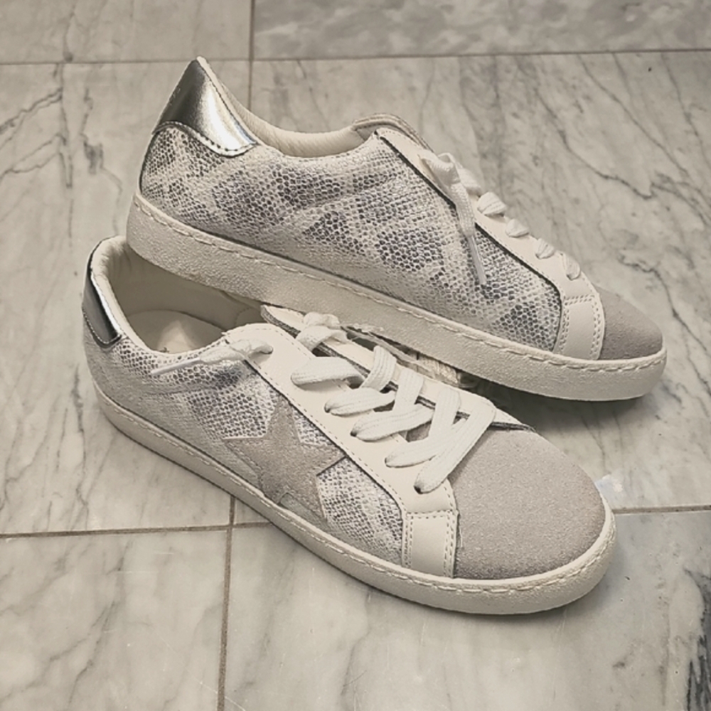 Silver and Gray Women's Sneakers